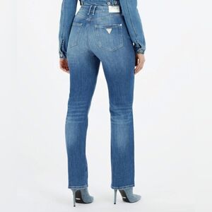 GUESS ECO Women's Straight High Denim Jeans , Bling Pocket Jeans